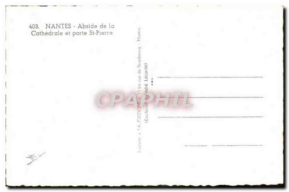 CPM Nantes Abside De La Cathedrale Et Porte St Pierre — Verso