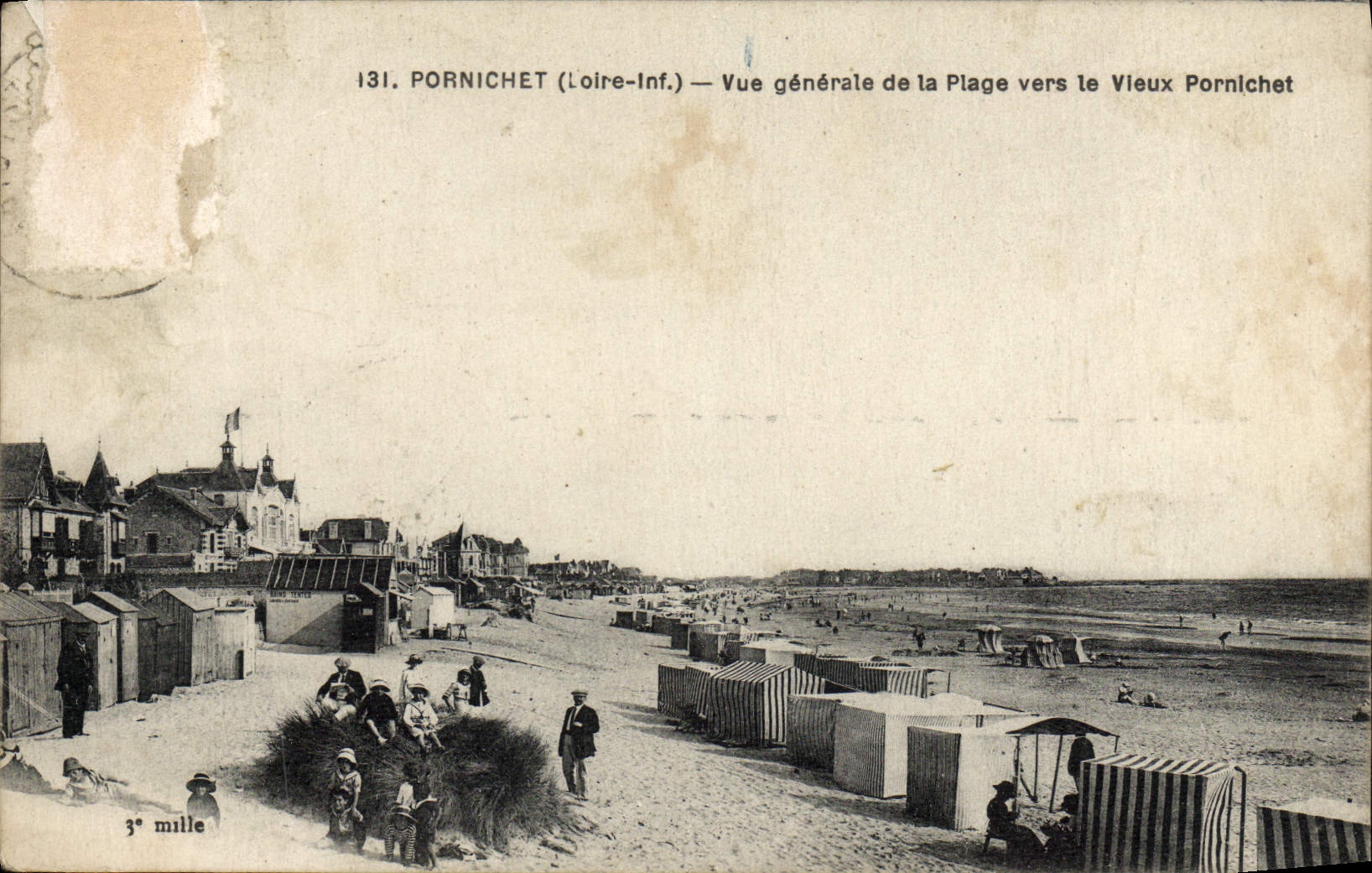 CPA Pornichet Vue Generale De La Plage Vers Le Vieux Pornichet