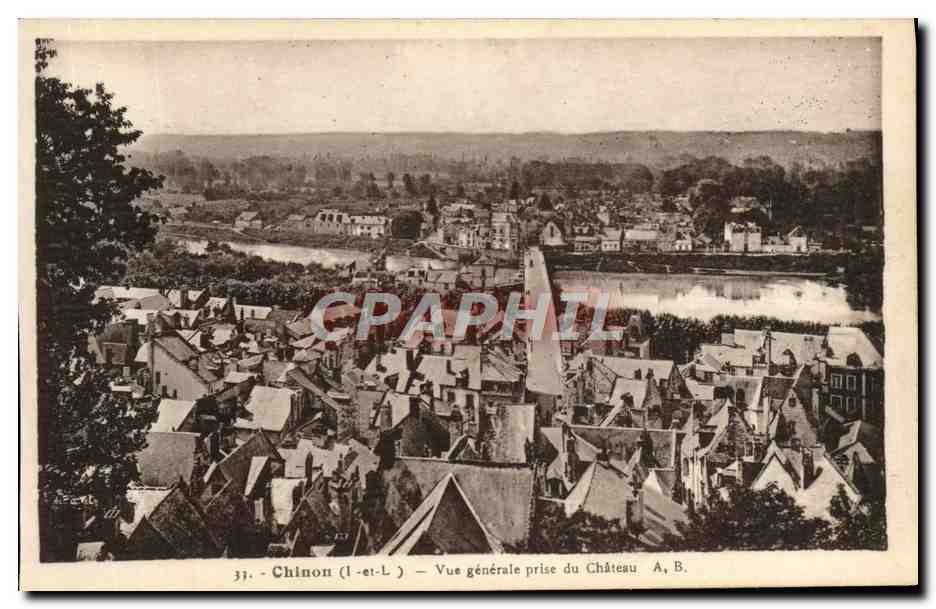 CPA Chinon Vue Generale Prise Du Chateau