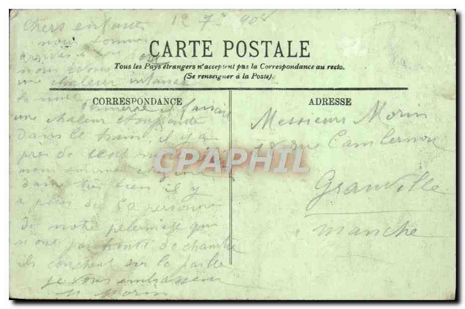 CPA Lourdes Le Calvaire La Premiere Station — Verso