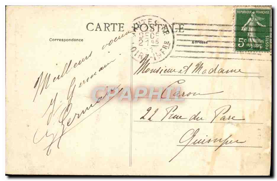 CPA Nantes Beffroi de Sainte Croix — Verso