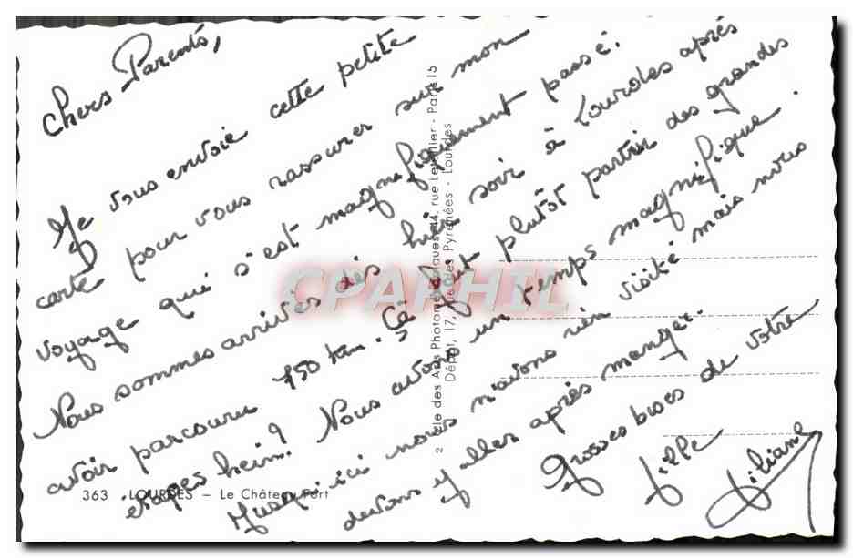 CPM Lourdes Vue Generale Le chateau fort — Verso
