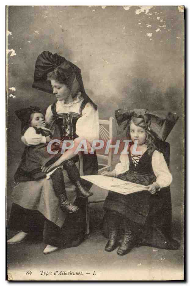 CPA Types D'Alsaciennes Alsace Femme Enfants Folklore 