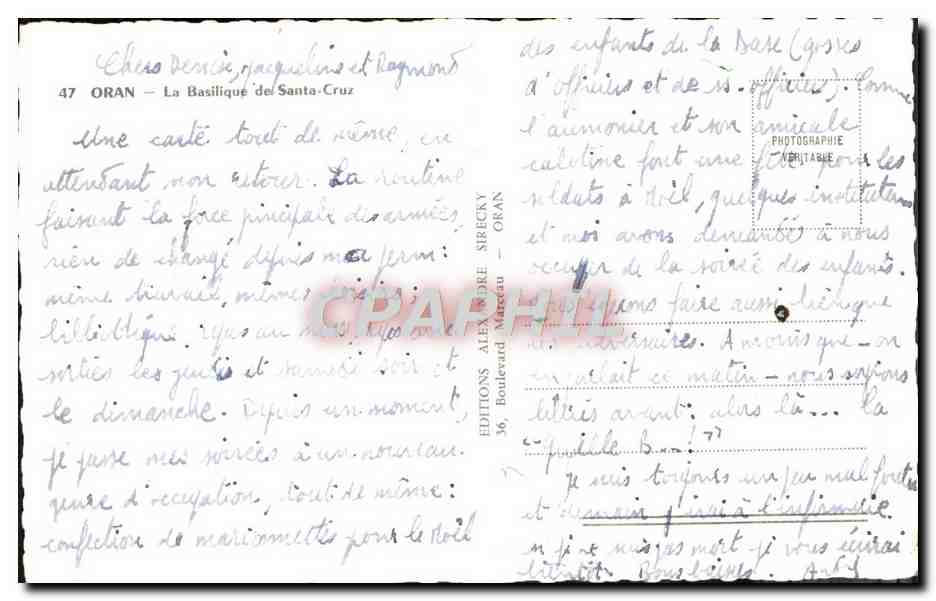 Basilique de Santa-Cruz — Oran — Éditeur Albrecky, n°47 — Reverso