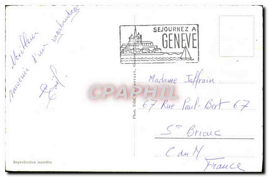 CPM Geneve Vue generale par avion — Rückseite