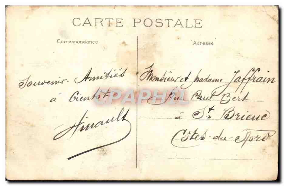 CPA Paris Hotel de Ville Bateau Peniche — Verso