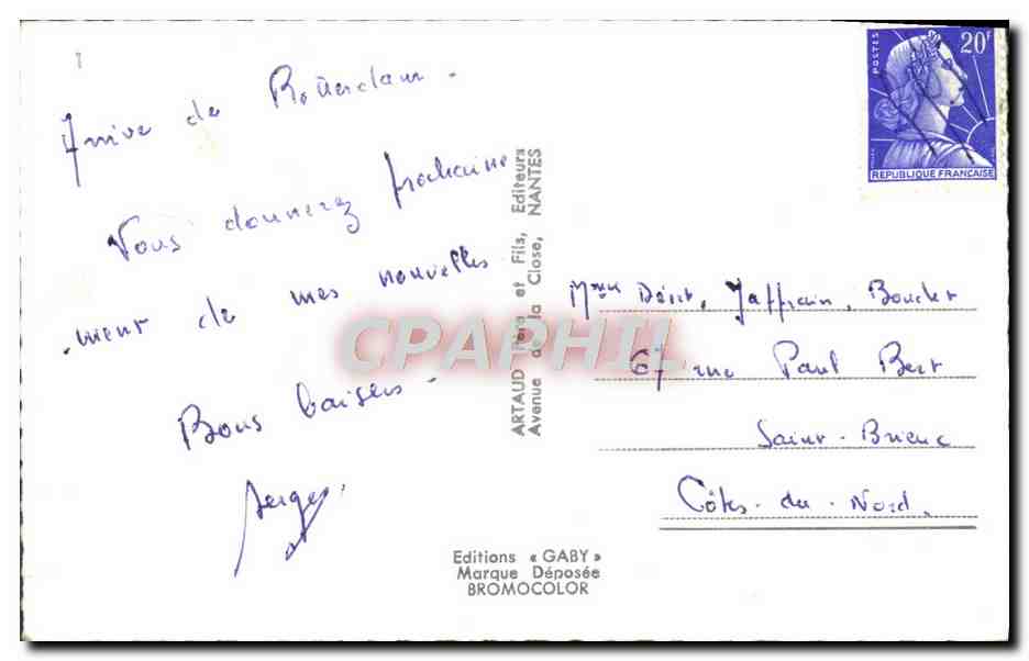 Malo-les-Bains — Souvenir — Éditeur Gaby, Nantes — Verso