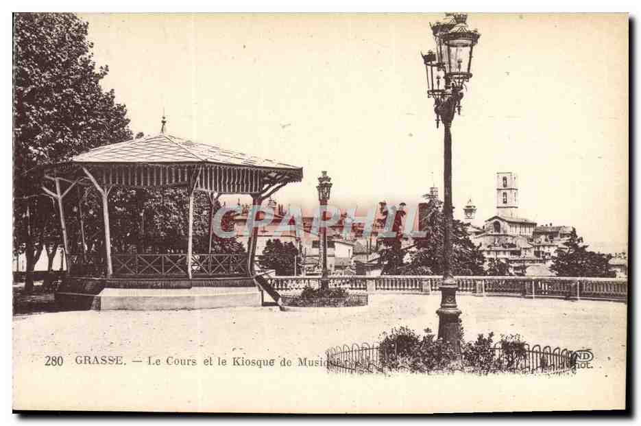 Grasse — Le Cours et le Kiosque de Musique — Neurbein Frères, Paris