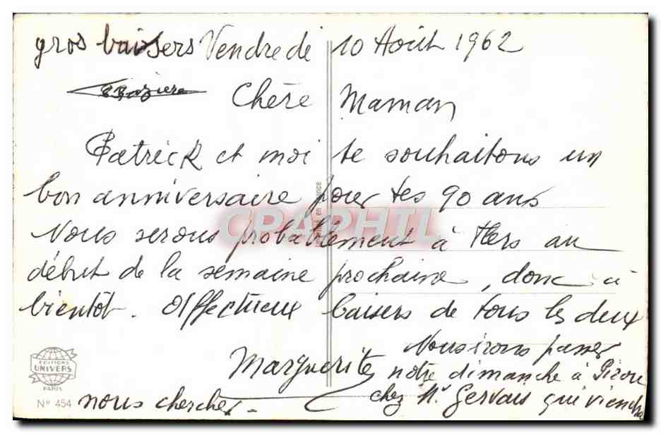 CPA Bonne Fete Fleurs Oiseau — Verso