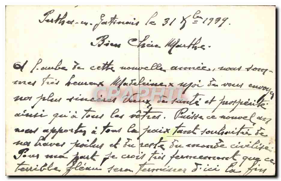 CPA Bonne Annee Fleurs Hirondelle — Verso