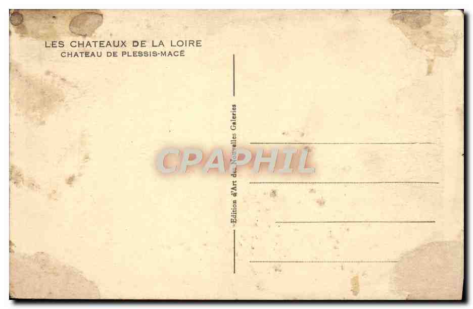 CPA Les Chateaux De La Loire Chateau De Plessis Mace — Rückseite