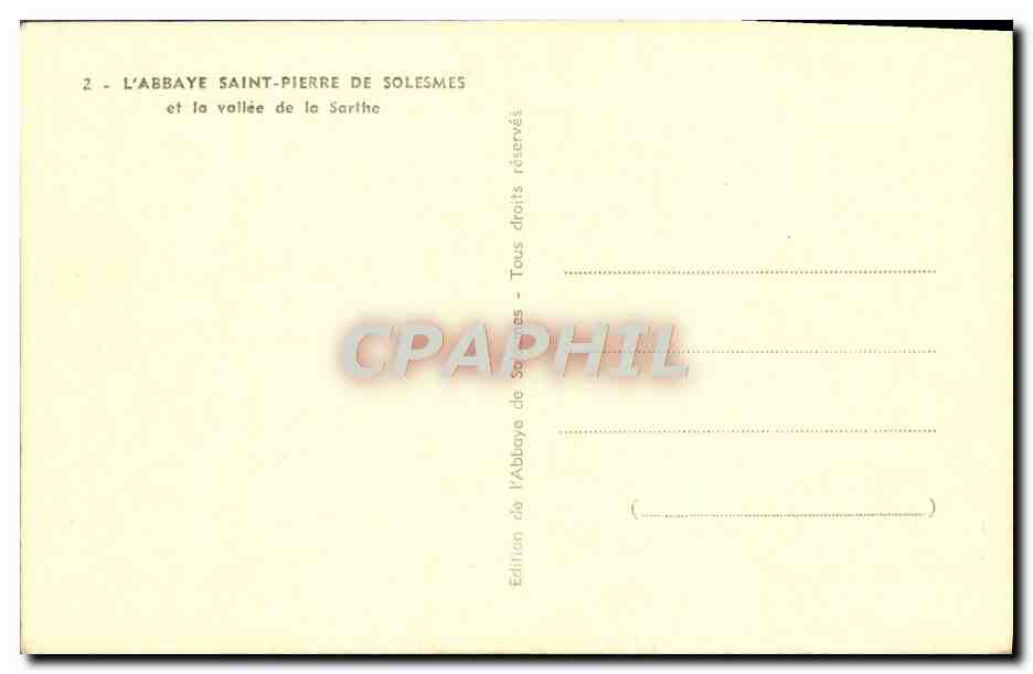 L'Abbaye Saint-Pierre de Solesmes — la vallée de la Sarthe — Édition de l'Abbaye de Solesmes — Rückseite