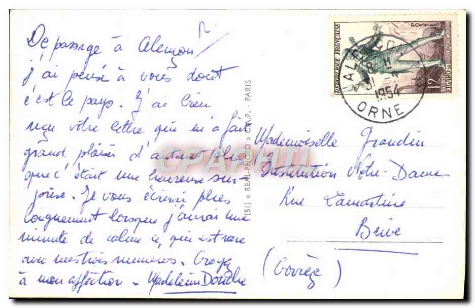 CPA Alencon Eglise Notre Dame le Porche — Rückseite