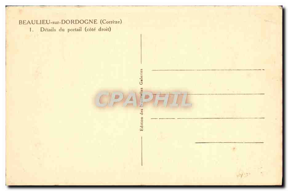 CPA Beaulieu Sur Dordogne Details du Portail  — Rückseite