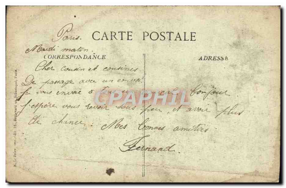 CPA Paris Gare Des Invalides — Rückseite