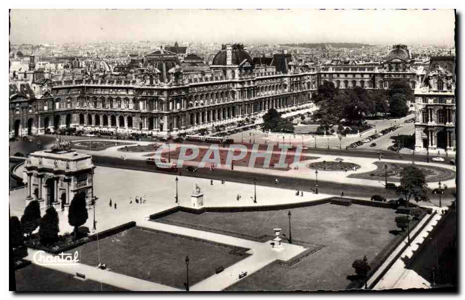 CPM Paris Vue generale sur le palais du Louvre et les jardins