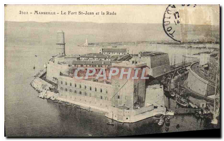 CPA Marseille Le fort St Jean et la Rade