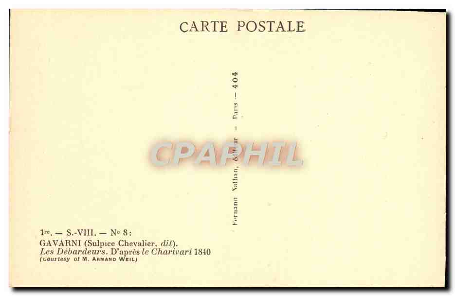 CPA Gavarni Les Debardeurs D'Apres le charivari — Verso