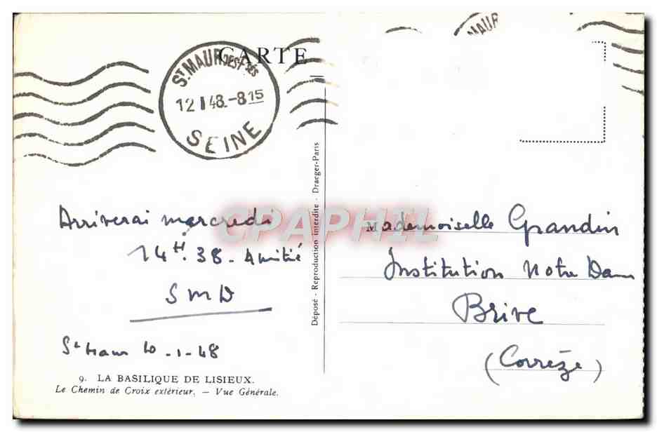 CPA La Basilique De Lisieux Le chemin de croix exterieur Vue generale — Verso