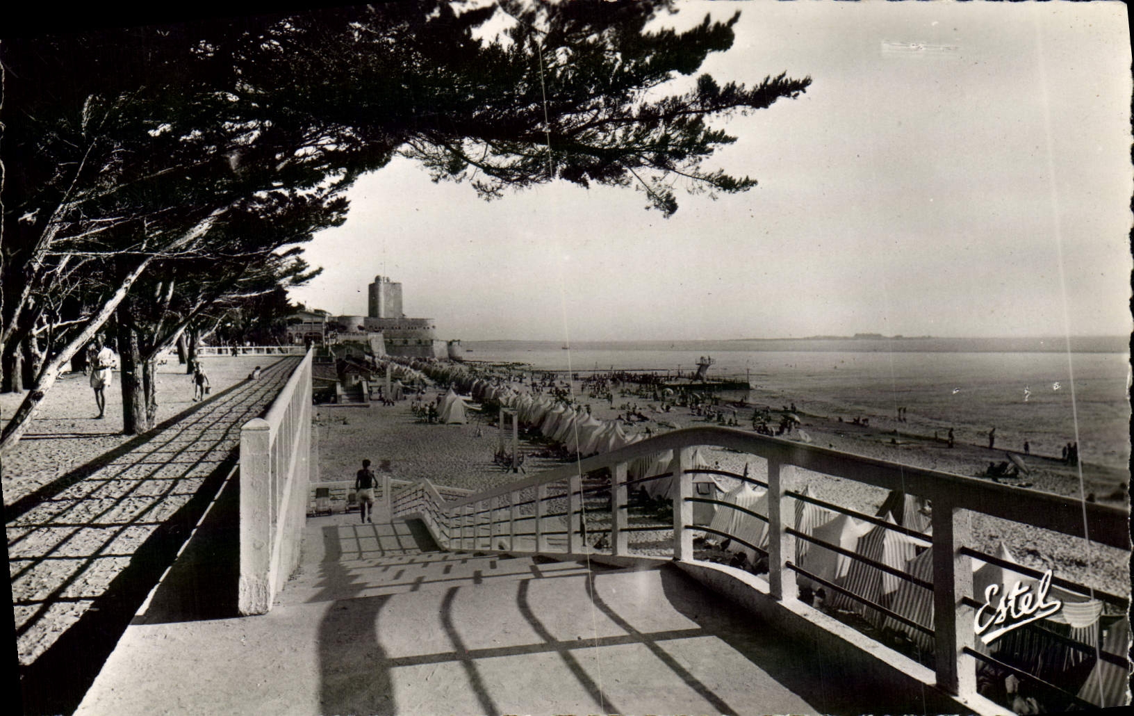 CPM Fouras La Promenade La Plage et le Chateau