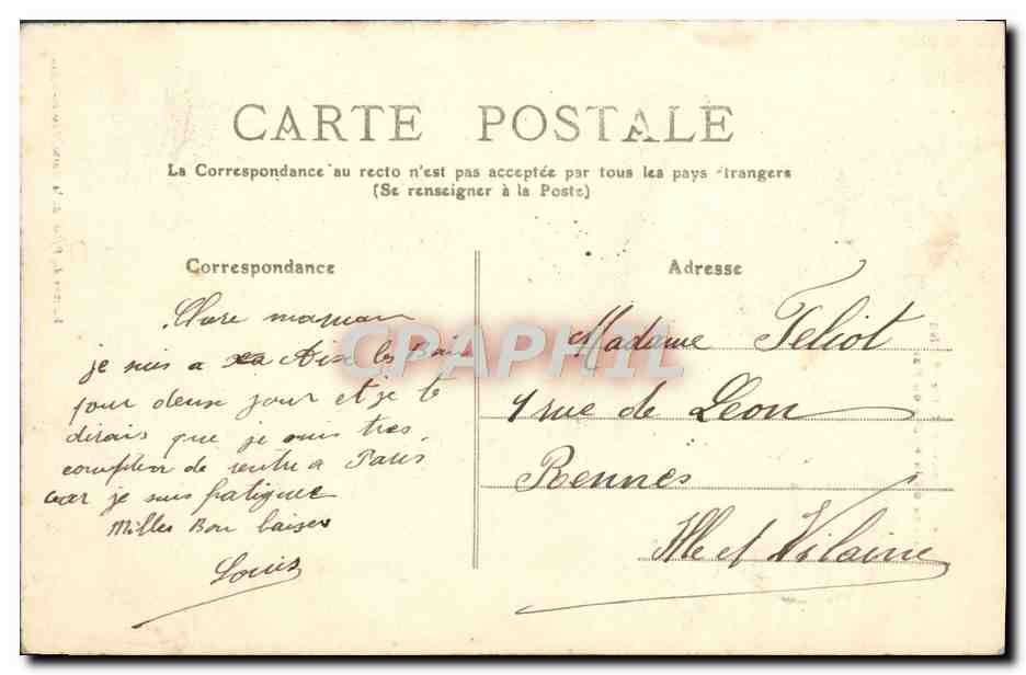CPA Aix Les Bains Chateau de la Rocher du Roi — Rückseite