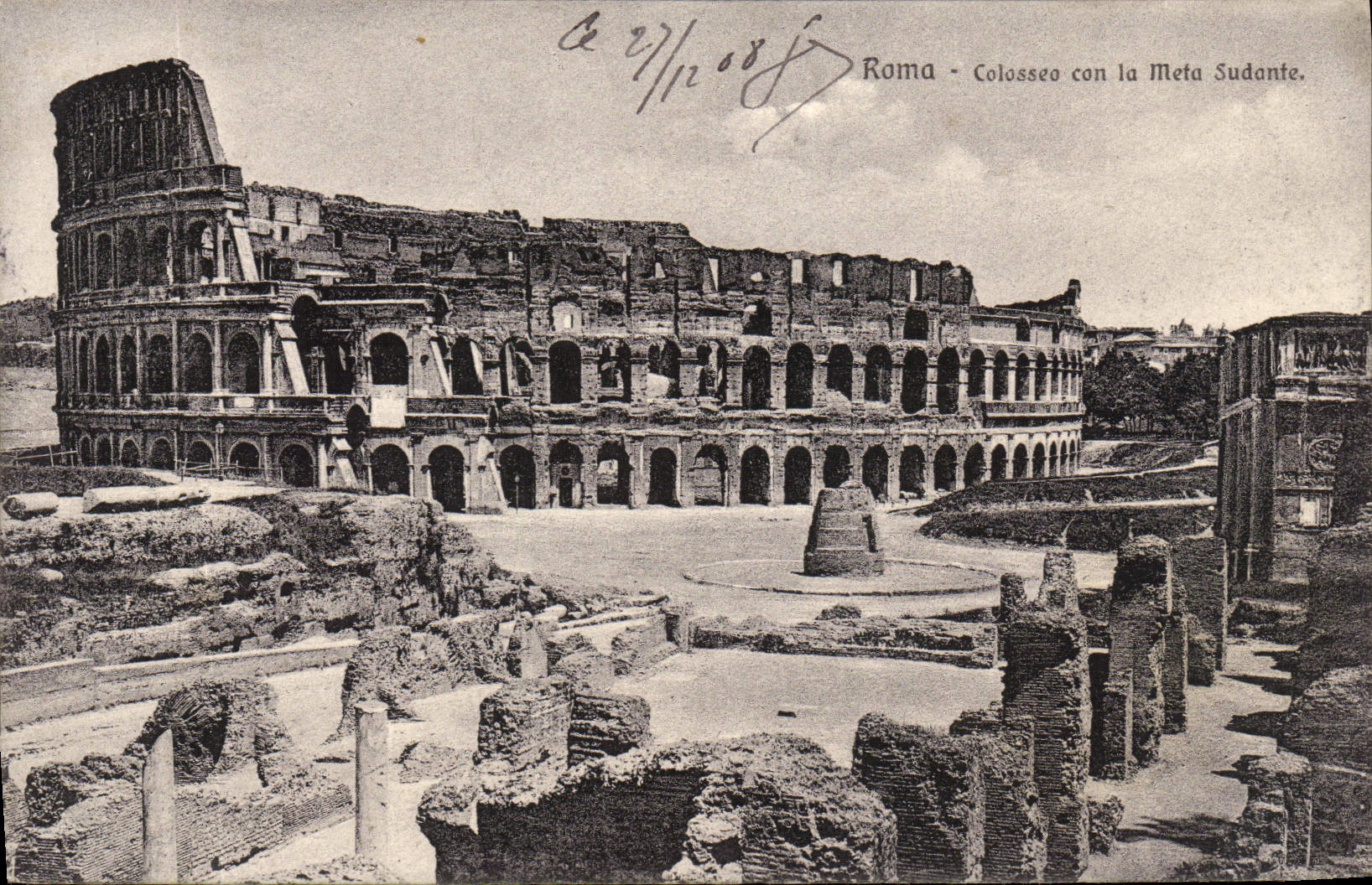 CPA Roma Colosseo Con la Meta Sudante