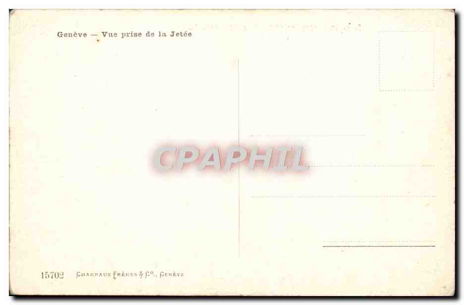 CPA Geneve Vue Prise de la Jetee Bateau — Verso