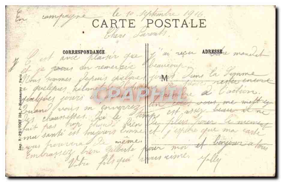 CPA Amiens La Cathedrale Garantie Contre les Bombardements — Back