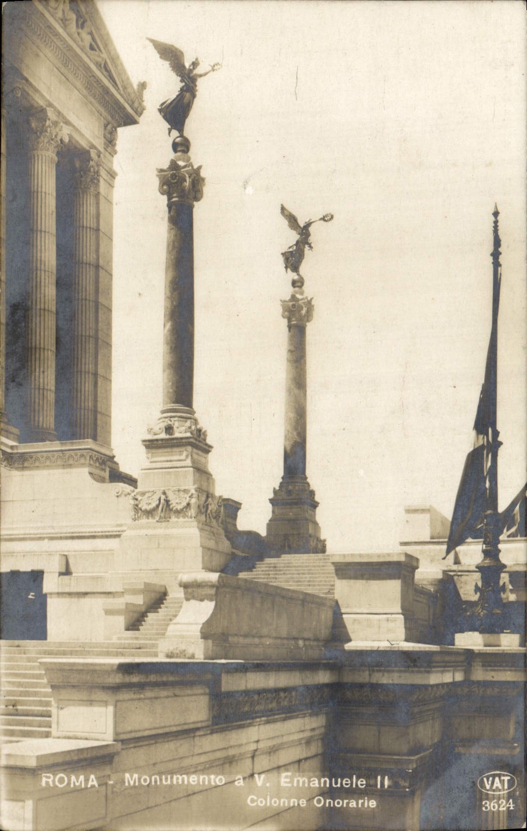 CPA Roma Monumento a V Emanuele II Colonne Onorarie