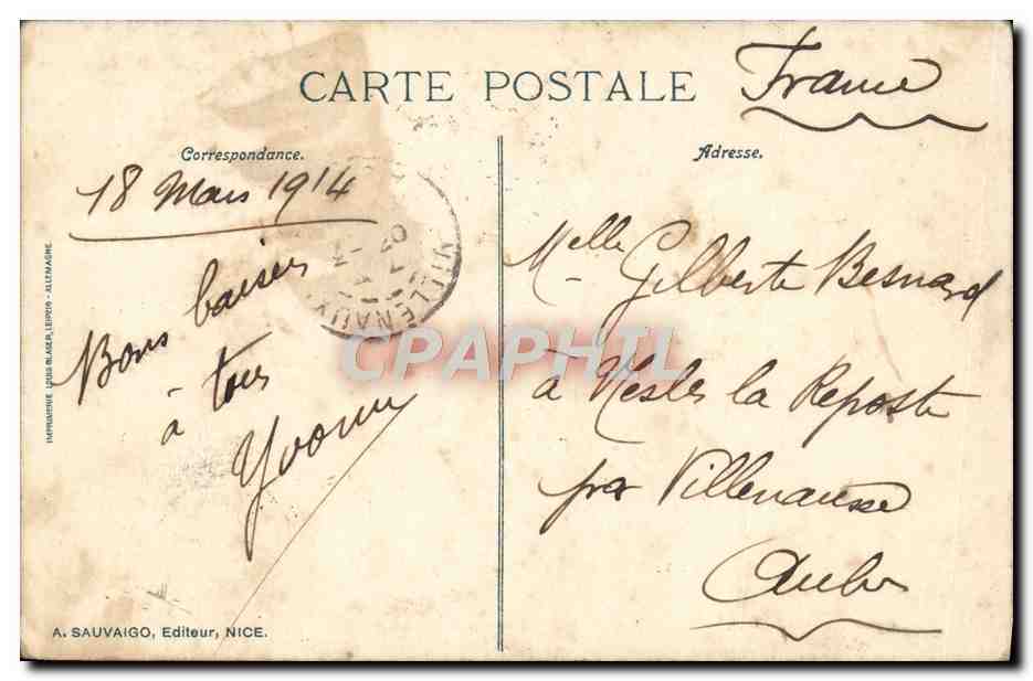 CPA Monaco Monte carlo et le Cap Martin — Rückseite