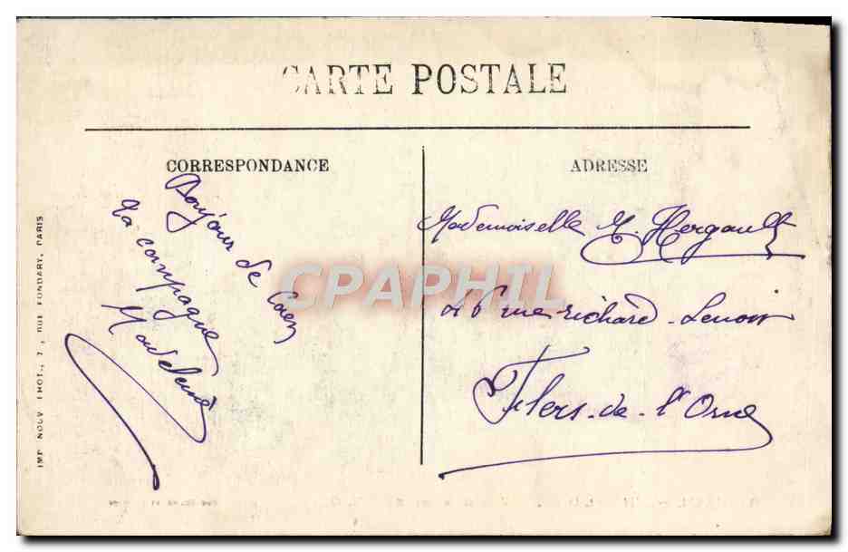 CPA Caen L'Hotel Dieu Vue Generale — Verso