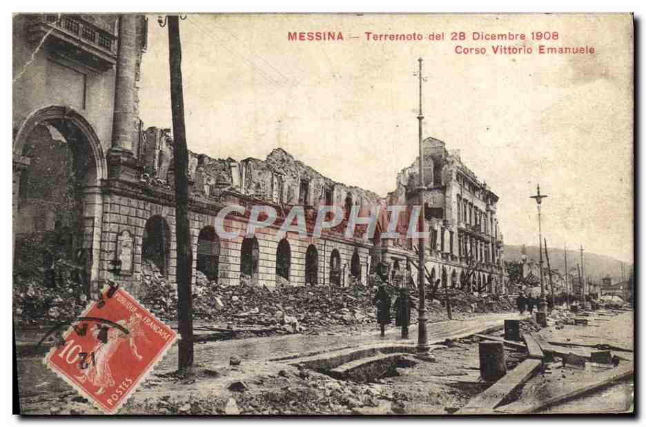 CPA Messina Terrernoto del 28 dicembre 1908 Corso Vittorio Emanuel 