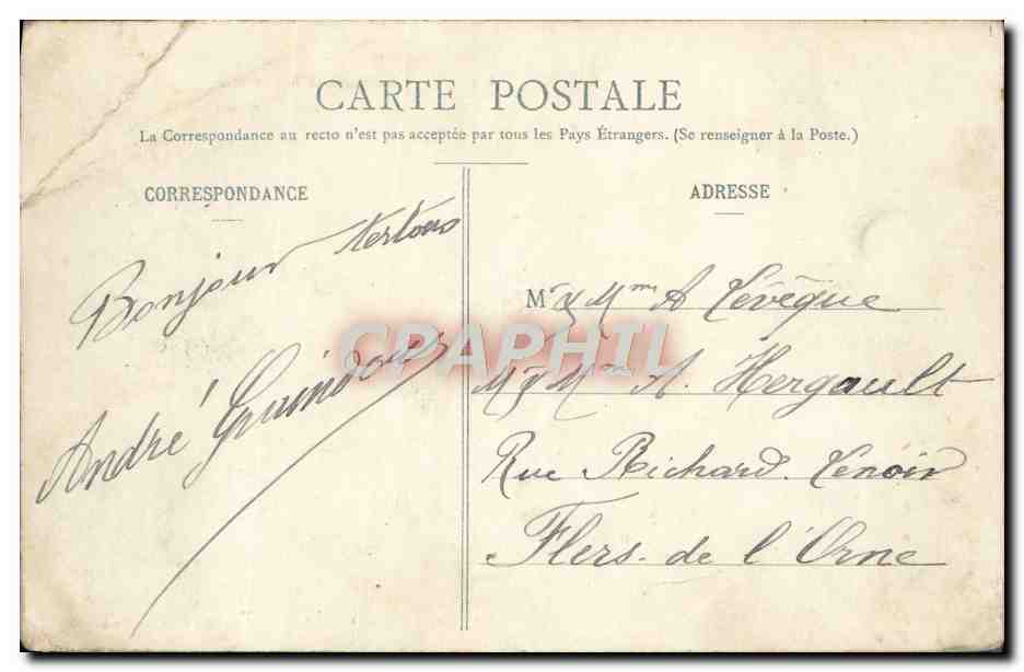 CPA Chateau de Cahlain la Potherie — Verso