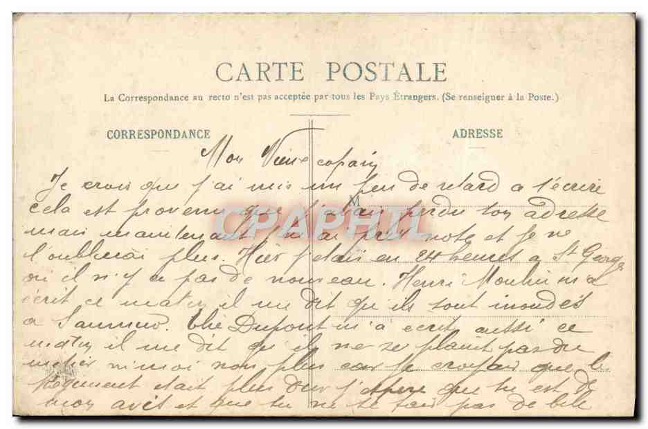 CPA Dreux Foret Croix de la Tasse — Verso