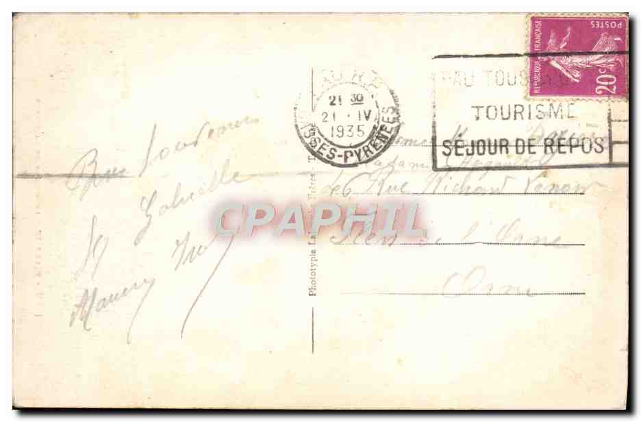 CPA Biarritz Le Docher De La Vierge — Rückseite