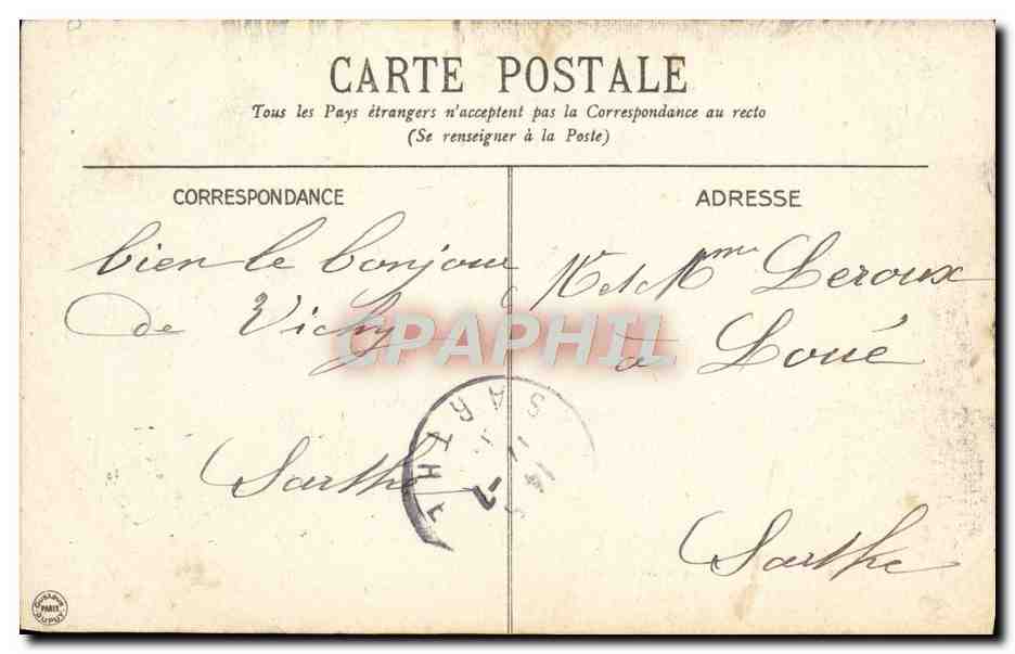 CPA Vichy Entree De l'Etablissement thermal Ste Marie Cusset — Rückseite