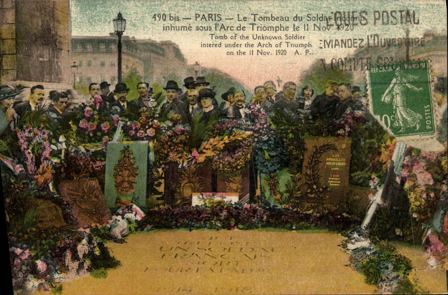 CPA Paris Le Tombeau Du Soldac Inhume Sous l'Arc De Triomphe Militaria 
