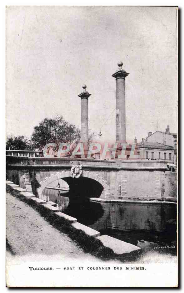 Toulouse — Pont et colonnes des Minimes — Éditeur Stacher, Toulouse