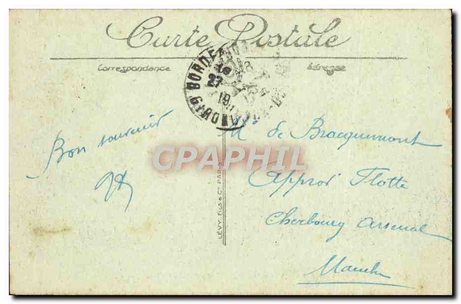 CPA Bordeaux Les colonnes Rostrales Bateaux — Verso