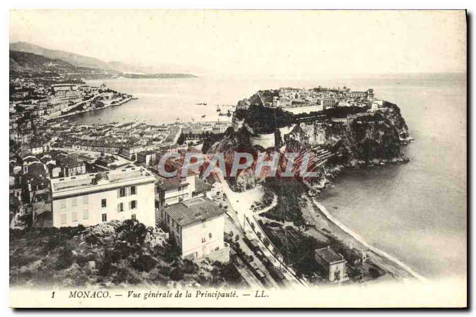 CPA Monaco Vue Generale De La Prinicipaute