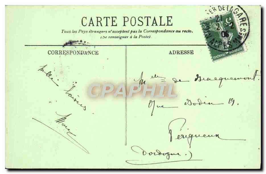 CPA Moncao Carlo Le Casino — Rückseite
