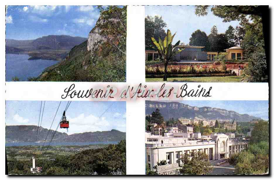 CPM Souvenir D'Aix Les Bains Bout du lac Le parc Teleferique Etablissement thermal