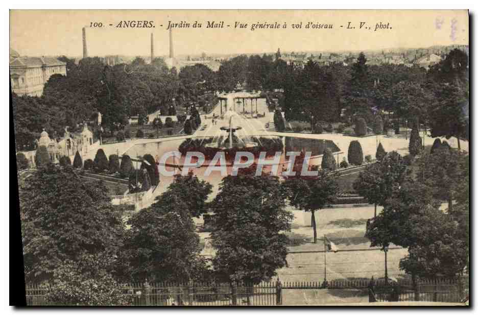 CPA Angers Jardin Du Mail Vue Generale A Vol D'Oisrau