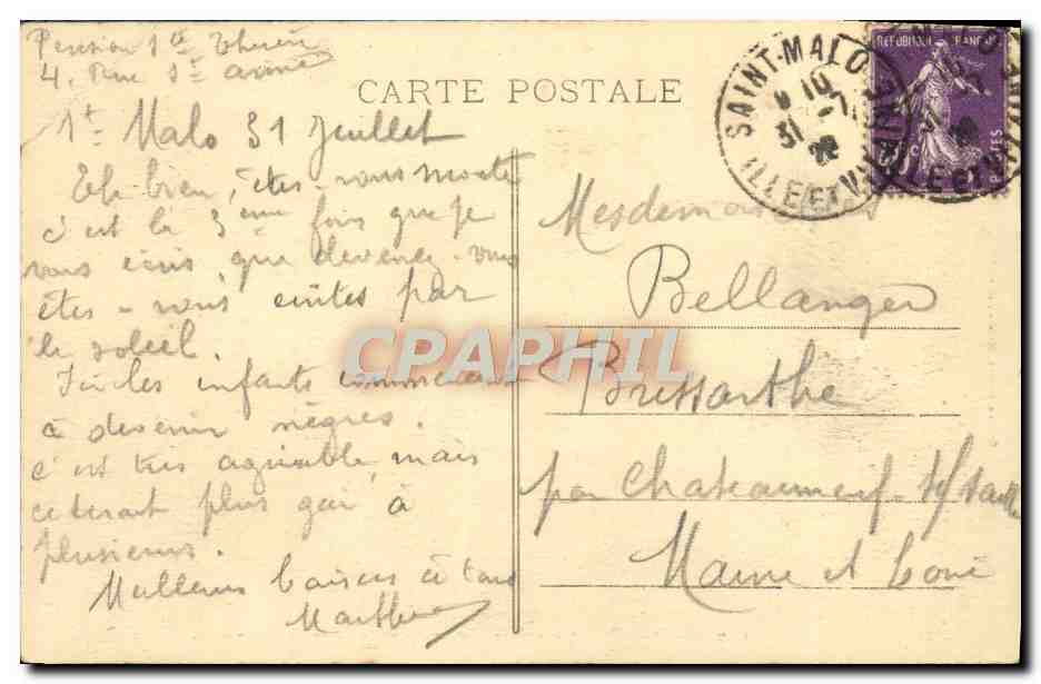 St-Malo - Le Grand Bé - Le Tombeau de Chateaubriand - G.F. - Éditions Gérard, St-Malo (Loire-Atlantique) — Verso