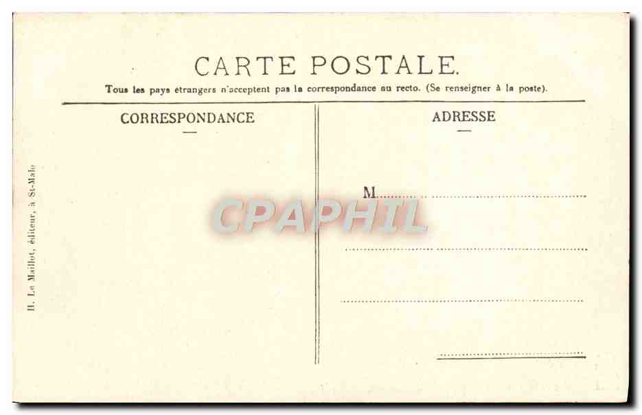 Le Tombeau de Châteaubriand — St-Malo — HLM, n° 1002 — Verso