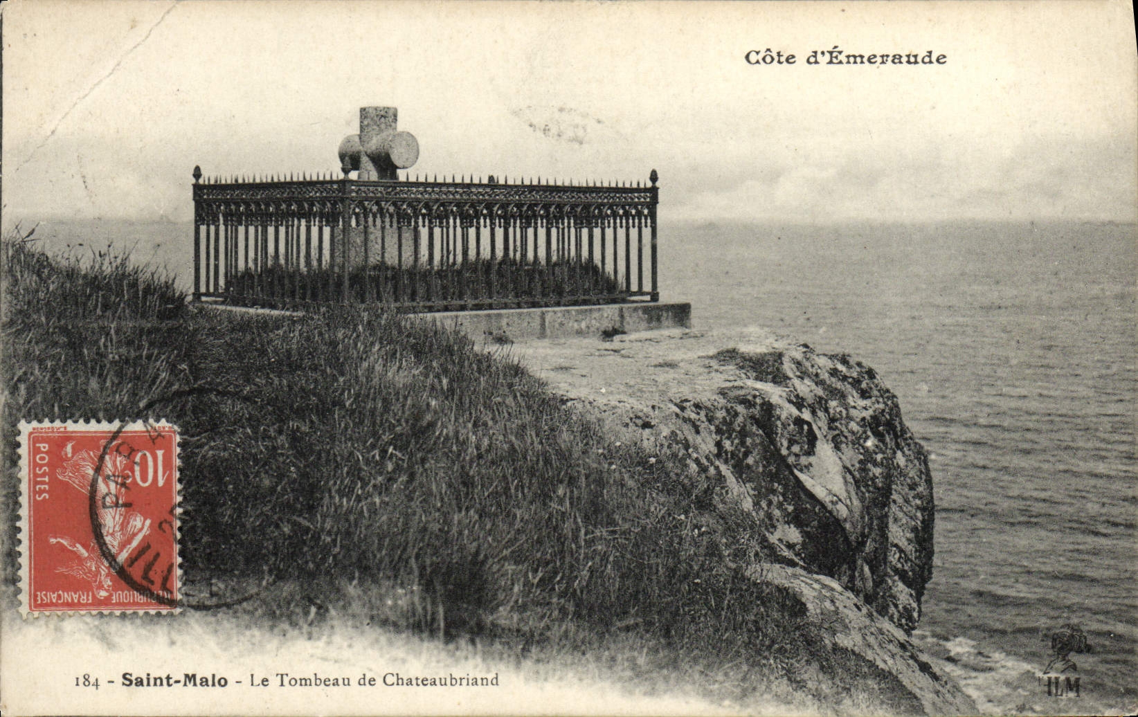 Saint-Malo - Le Tombeau de Chateaubriand — Côte d'Émeraude, éditeur HLM, n°184