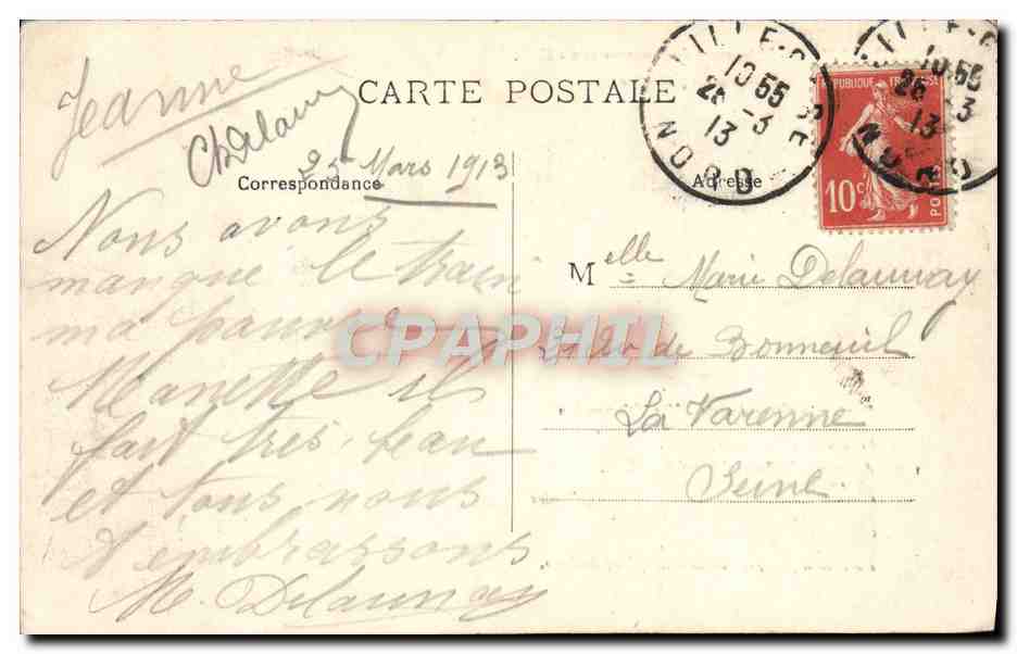 CPA Lille Monument De Desrousscaux chanson Du P'it Quinquin — Verso