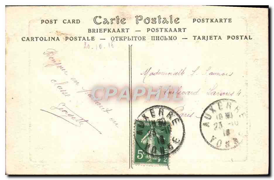 CPA Auxerre vue Sur l'Yonne — Rückseite
