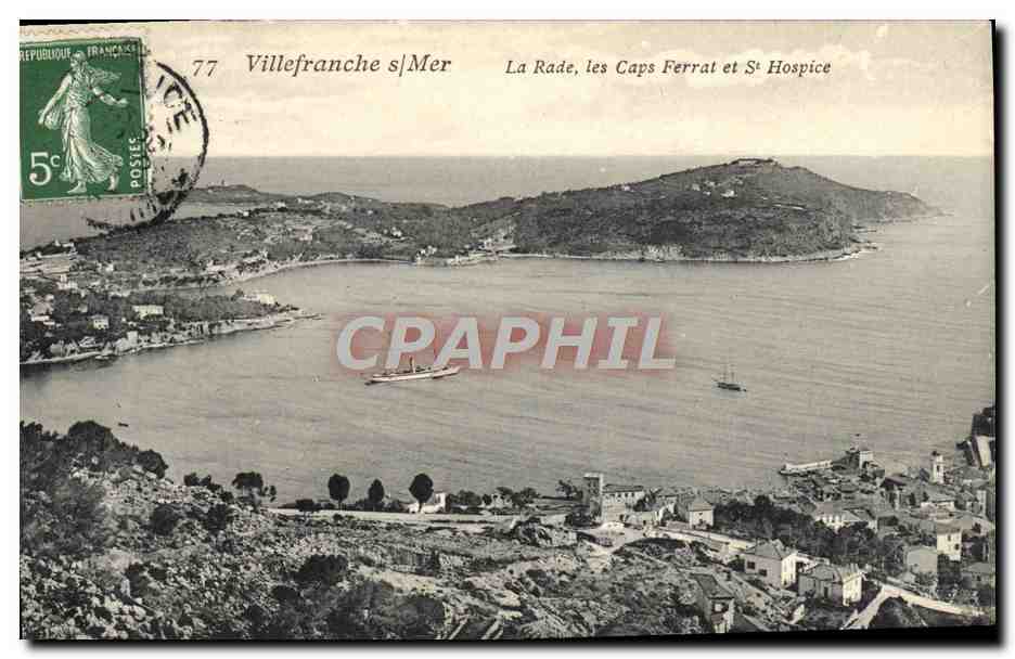CPA Villefranche s Mer La Rade Les Caps Ferrat Et Ste Hospice