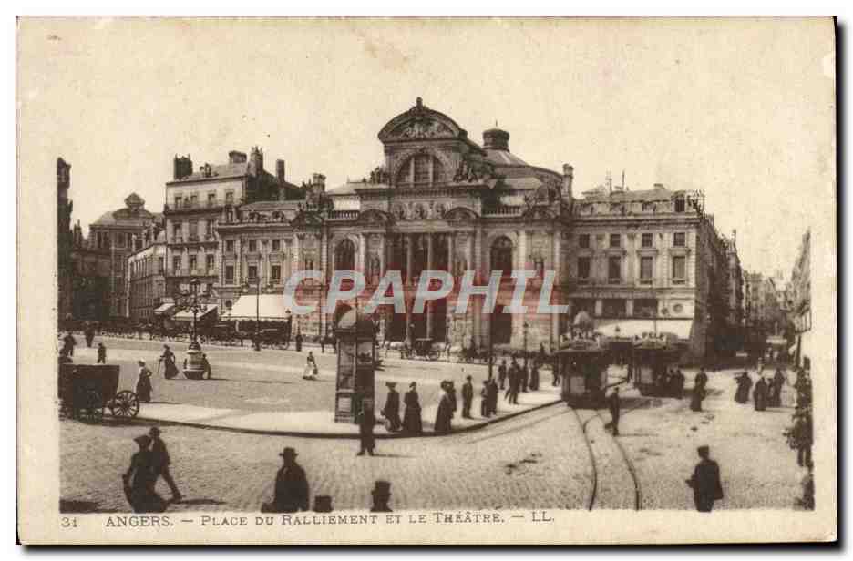 CPA Angers Place Du Ralliement Et Le Theatre